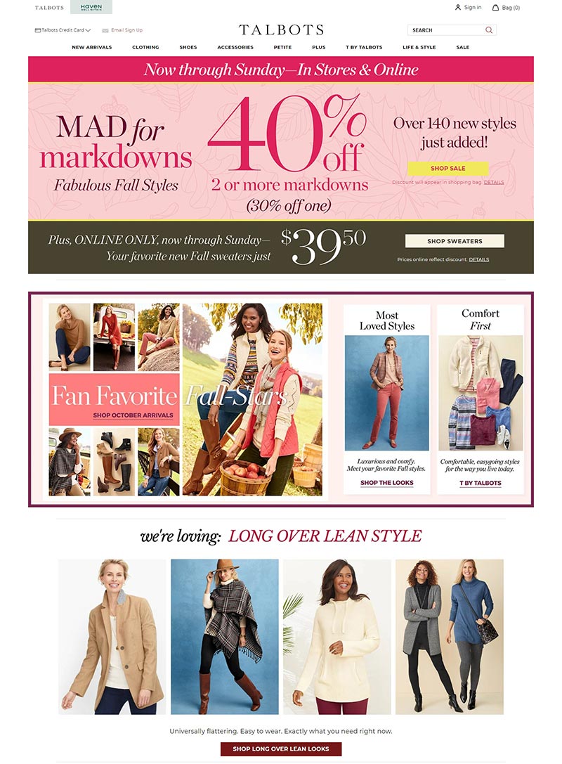 Talbots 美国知名服装品牌网站