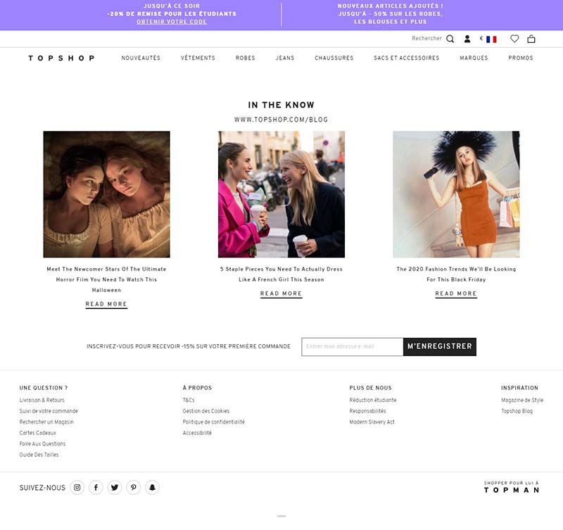 Topshop FR 英国时尚服饰品牌法国站