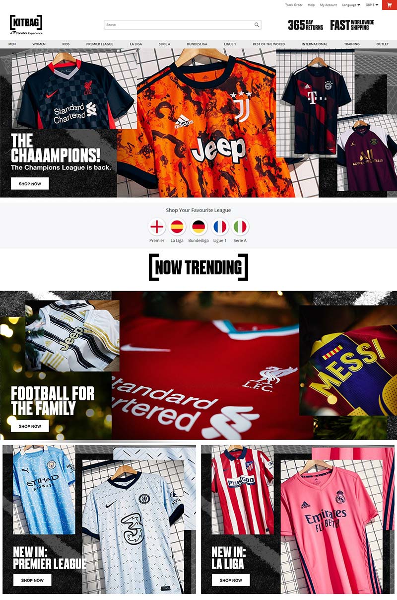 Kitbag.com 英国品牌体育用品零售网站