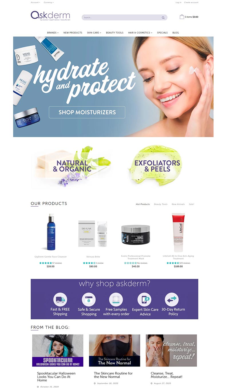 Askderm 美国美容护肤品牌购物网站