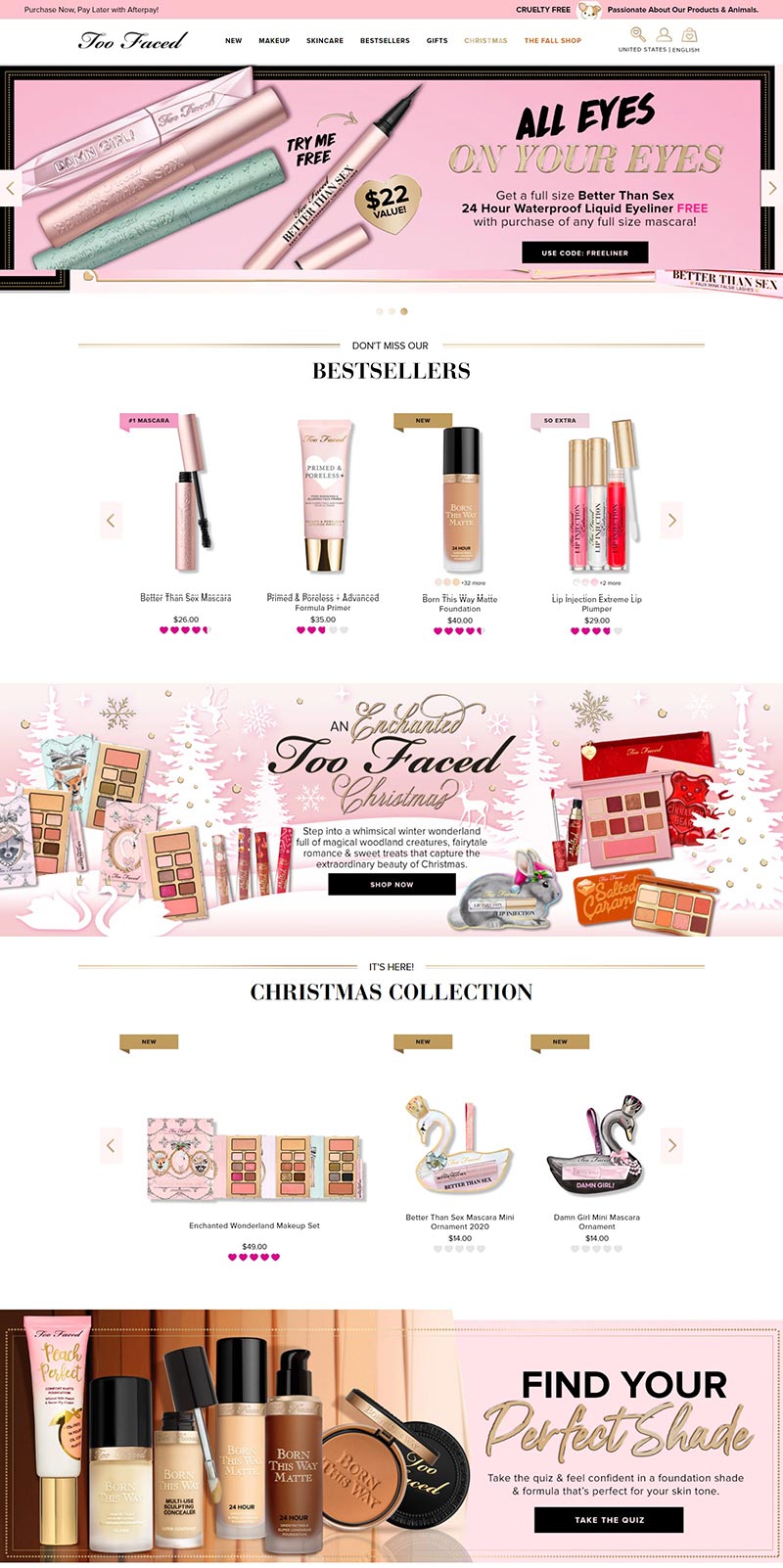Too Faced Cosmetics 美国知名彩妆品牌网站