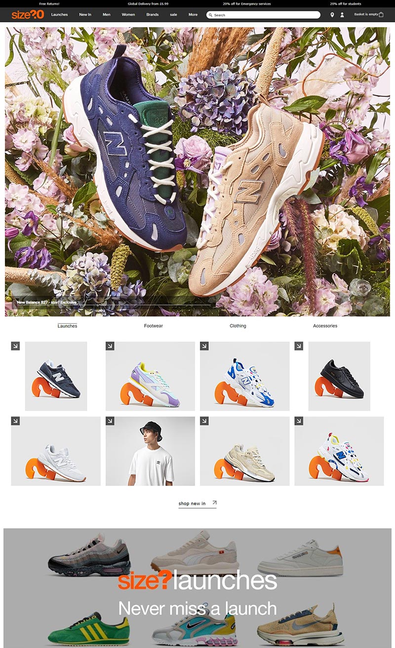 Size？ 英国潮牌鞋履服饰购物网站