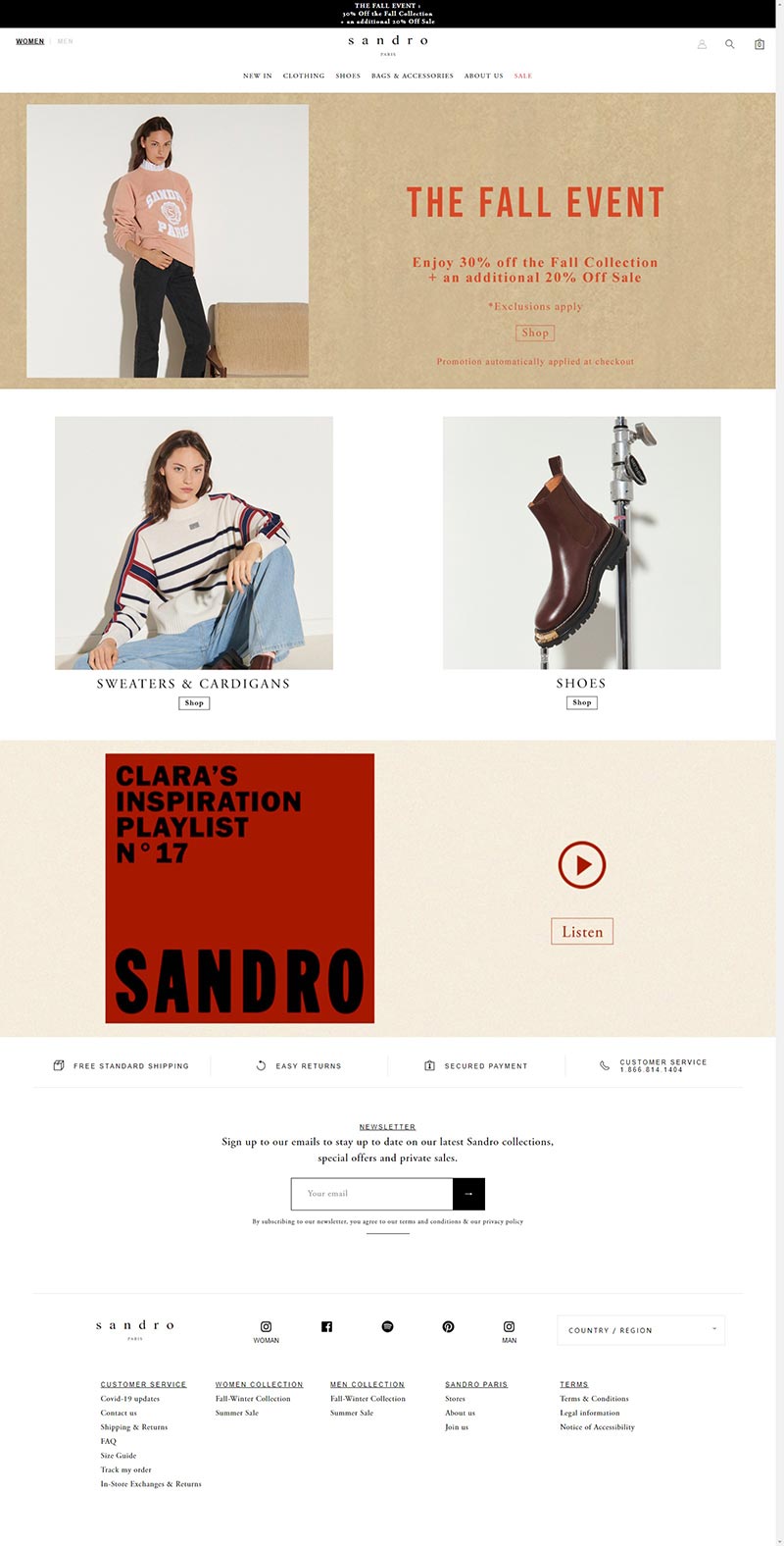 Sandro Paris 法国时尚服饰品牌购物网站