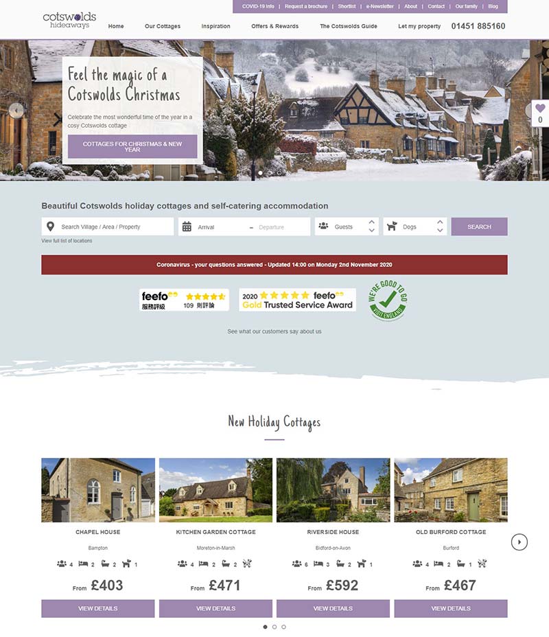Cotswolds Hideaways 英国旅游度假公寓预定网站