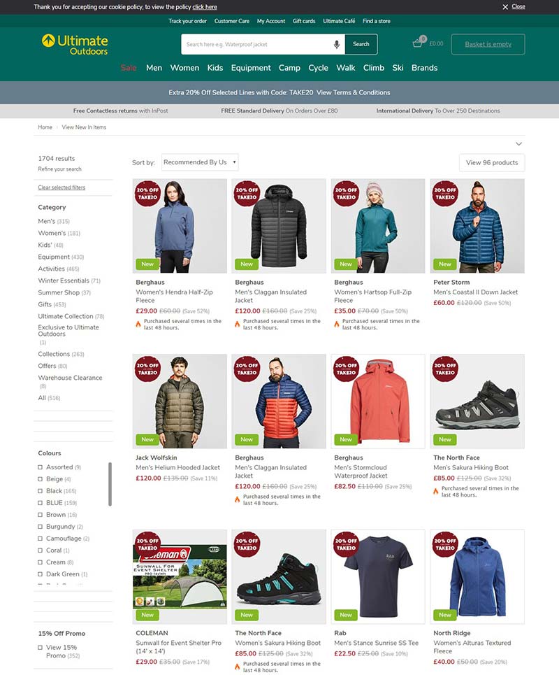 Ultimate Outdoors 英国户外运动装备品牌网站