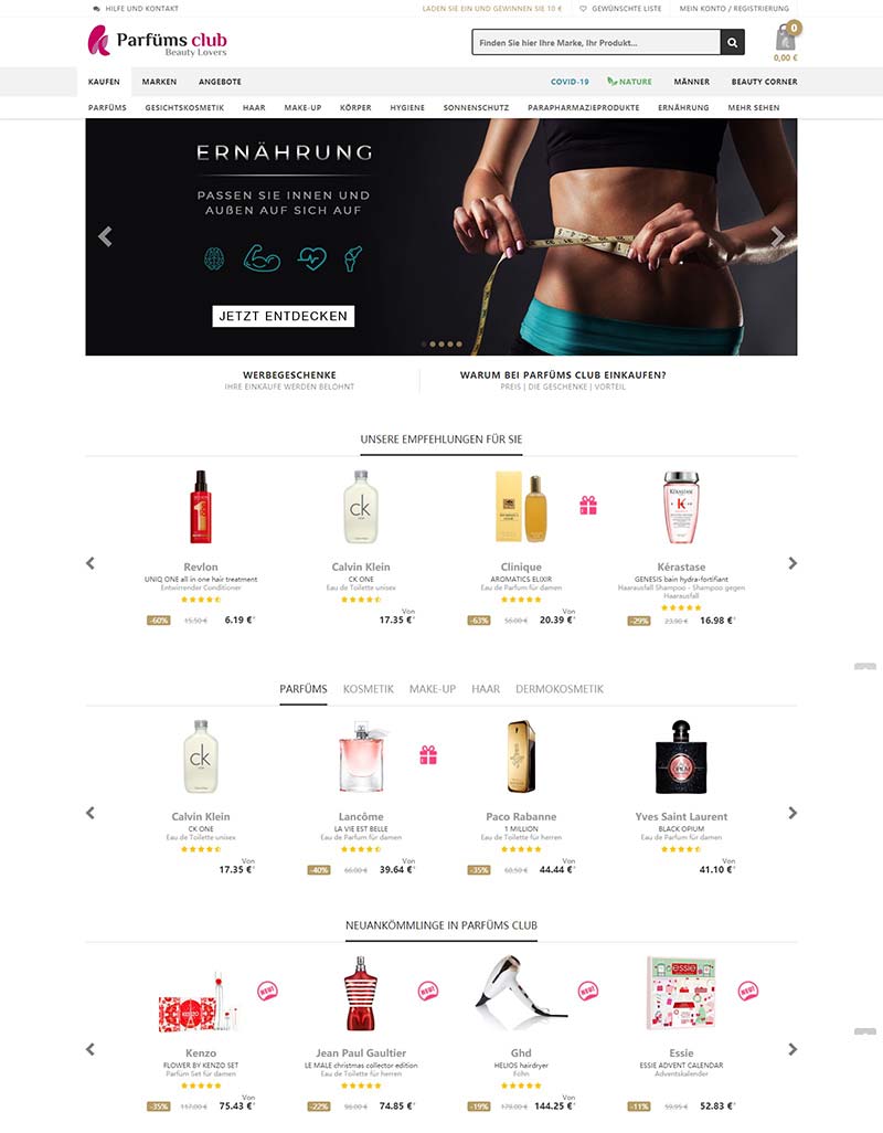 Perfumes club DE 西班牙美容护肤品牌德国官网