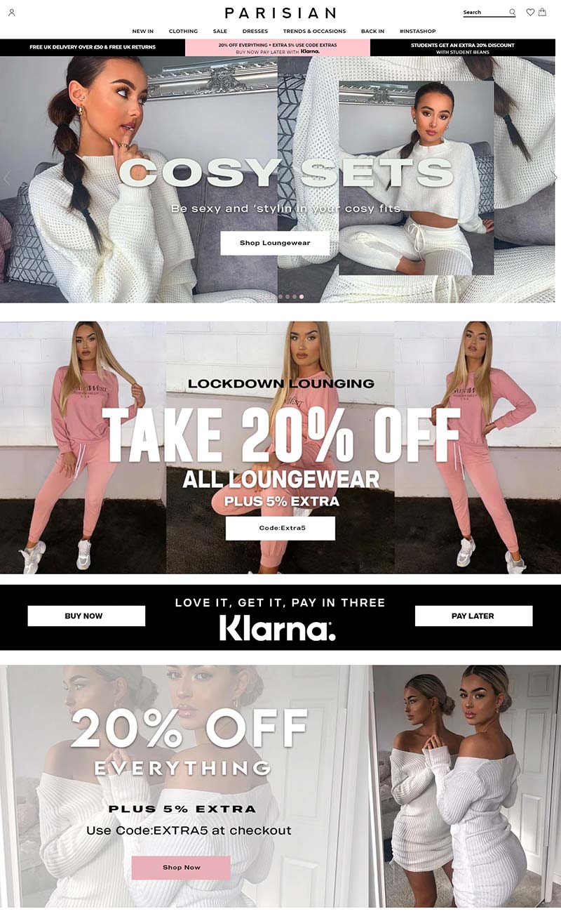 Parisian Fashion 英国时尚女装品牌购物网站