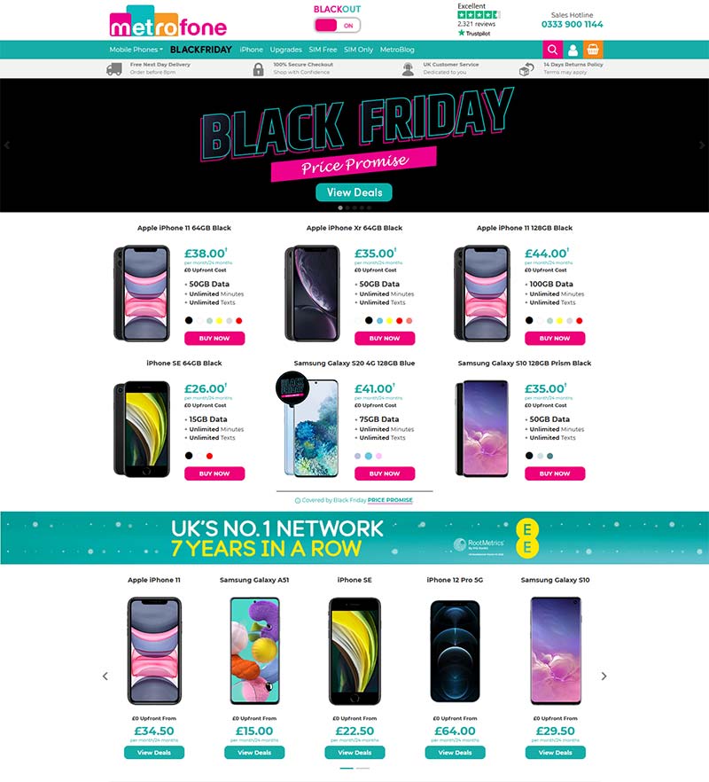Metrofone 英国品牌手机零售网站