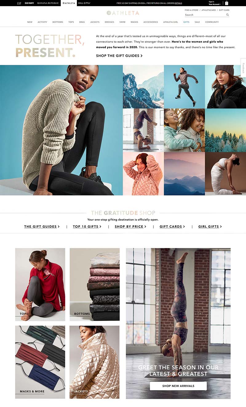 Athleta 美国运动服饰品牌网站