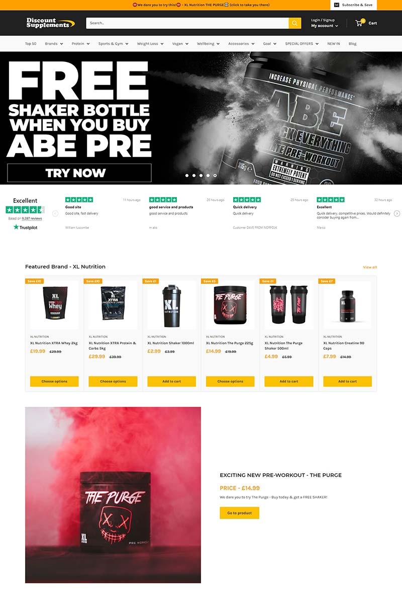 Discount Supplements 英国运动补充剂品牌购物网站