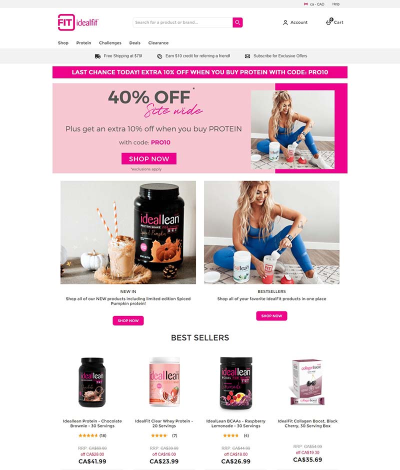Idealfit CA  美国女性健康及健身品牌购物加拿大官网