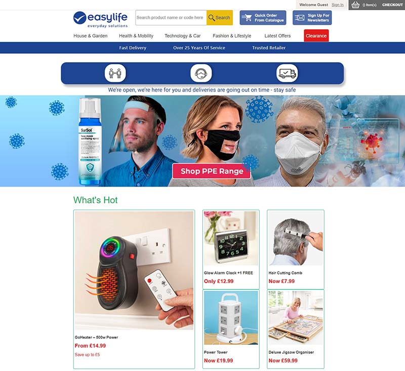 Easylife Group 英国居家用品购物网站