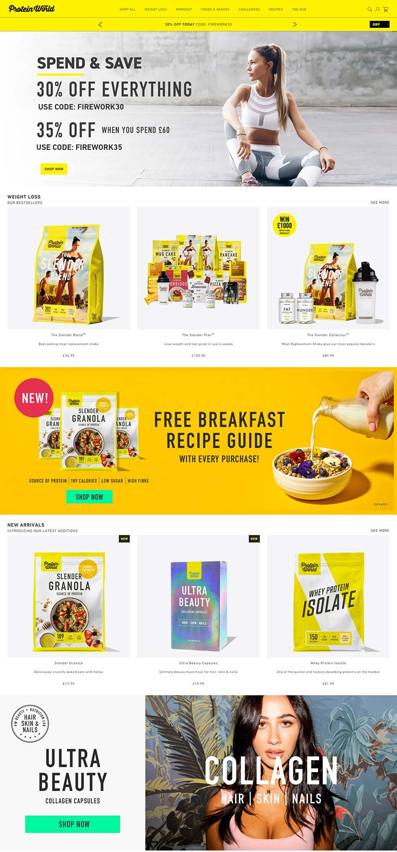 Protein World 英国蛋白质代餐减肥食品购物网站