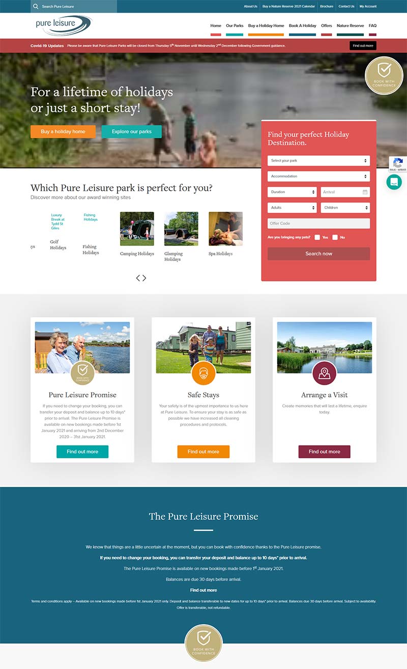 Pure Leisure Group 英国旅游度假预订网站