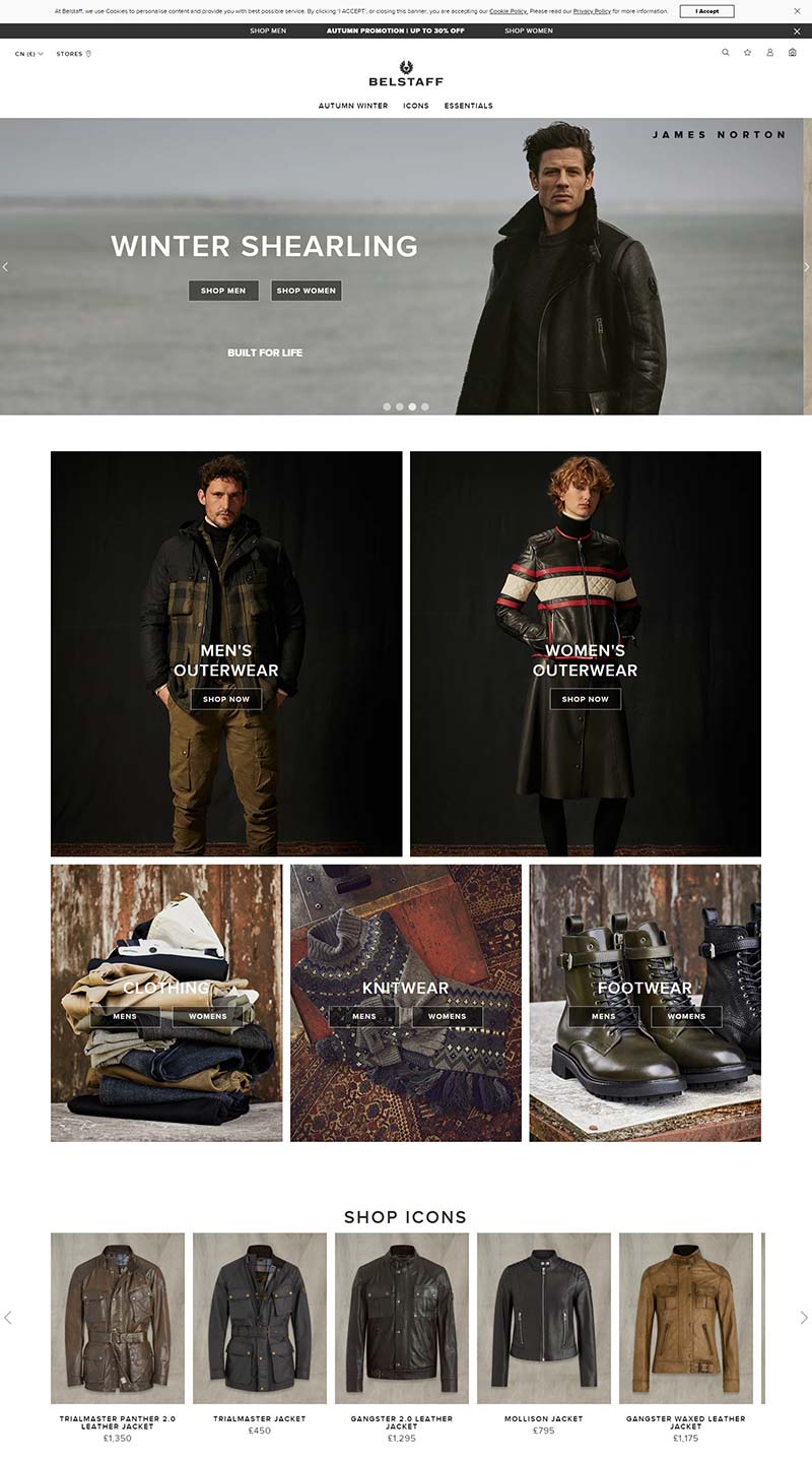 Belstaff UK 英国高端男装品牌购物网站