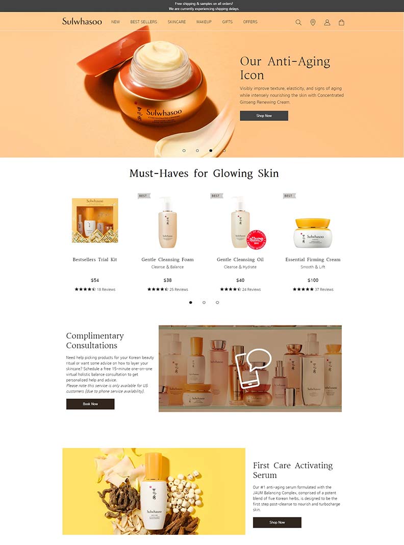 Sulwhasoo 韩国雪花秀美容护肤品牌购物美国站