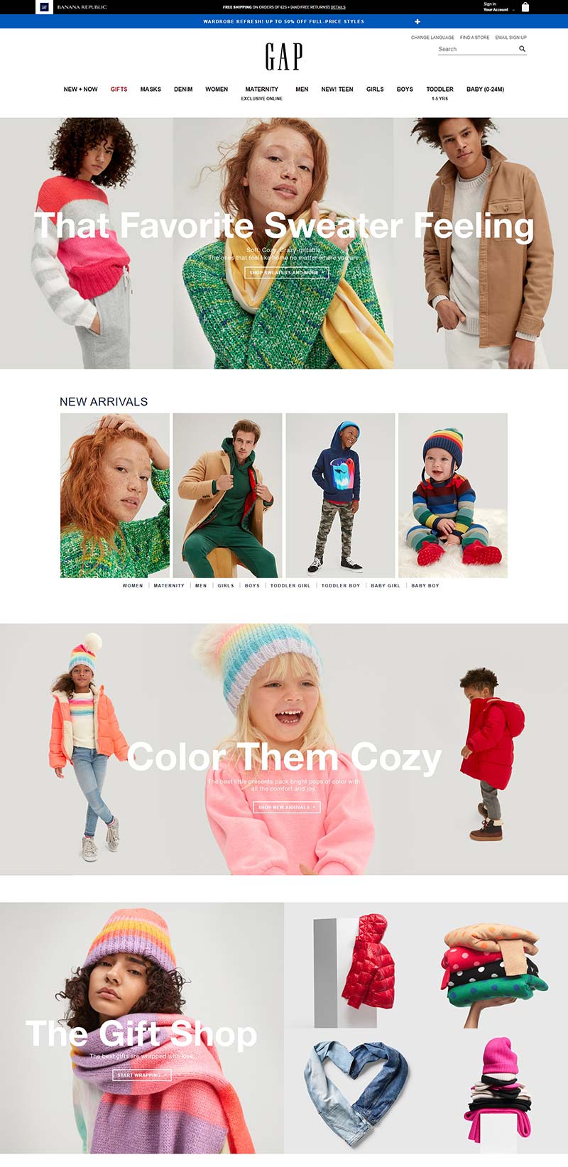 Gap 美国大众休闲服饰品牌网站