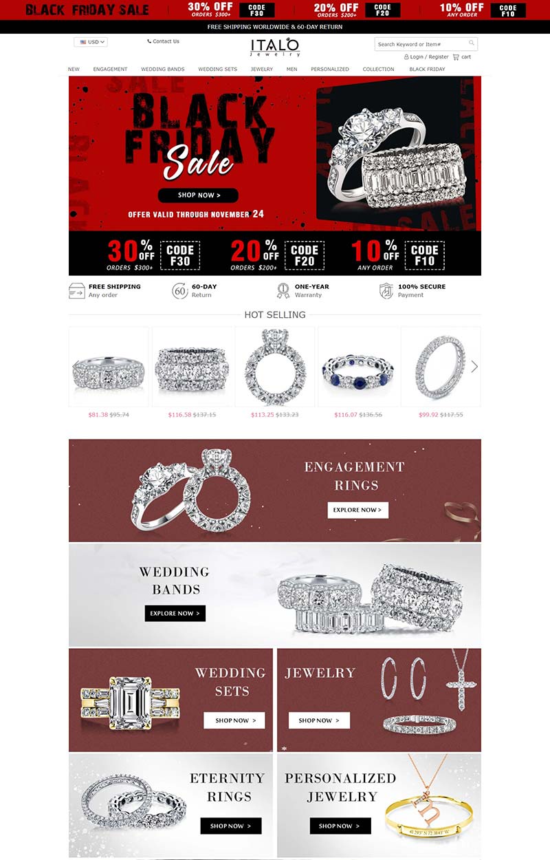 Italo Jewlery 美国珠宝首饰品牌网站