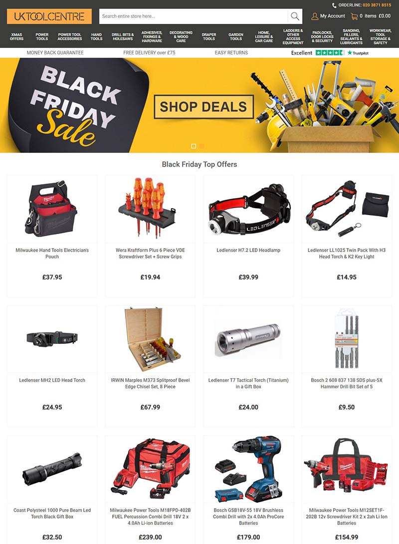 UK Tool Centre 英国专业工具及配件购物网站