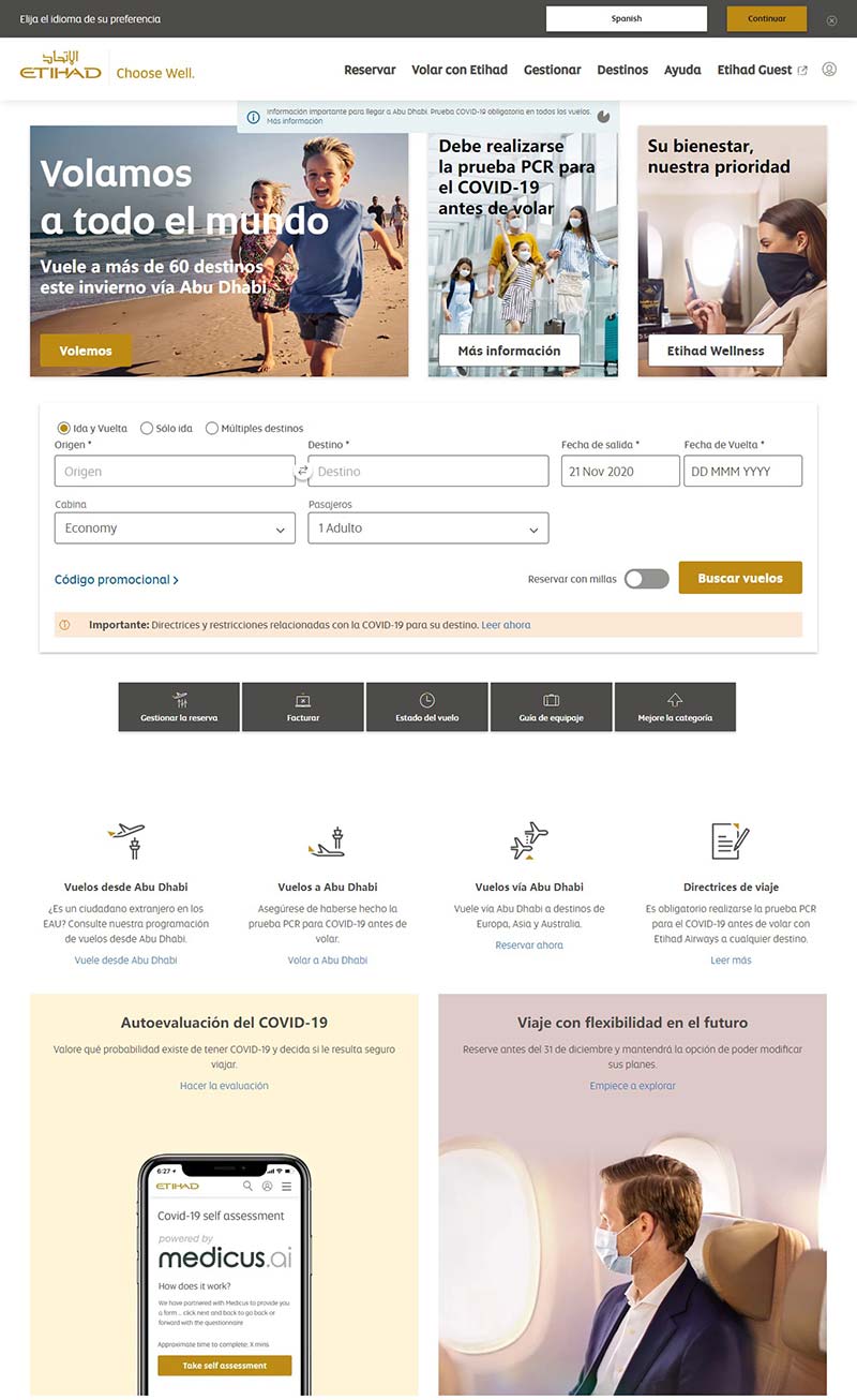Etihad PT 阿联酋国家航空公司葡萄牙官网
