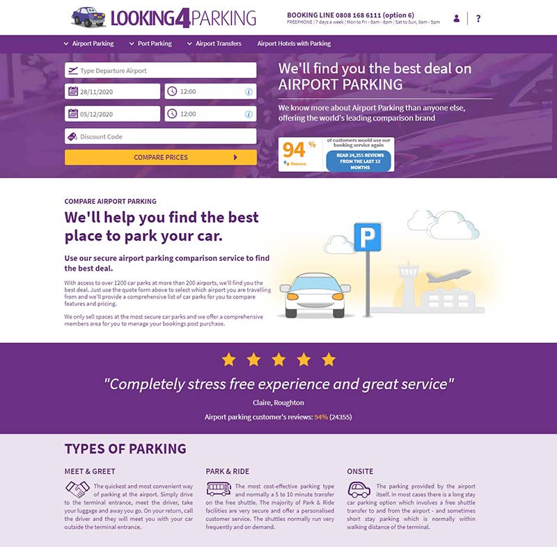 Looking4Parking UK 英国机场停车预定网站