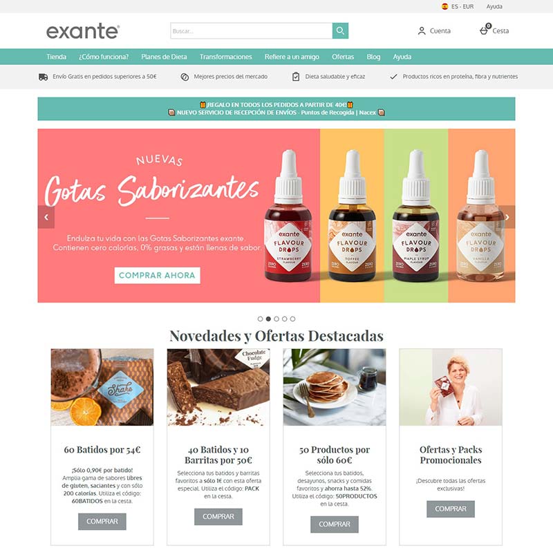 Exante ES  西班牙健康减肥饮食海淘网站