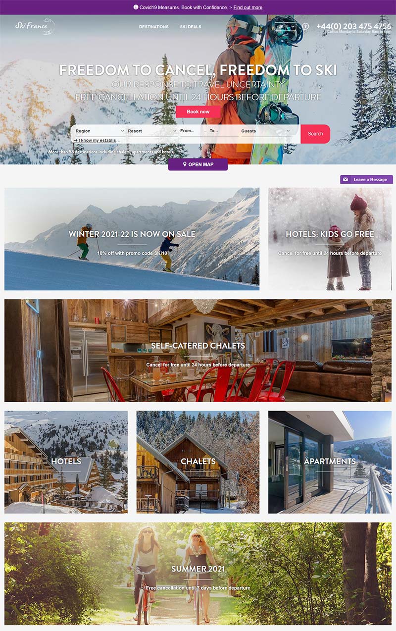 Ski France 法国冬季滑雪度假预定网站