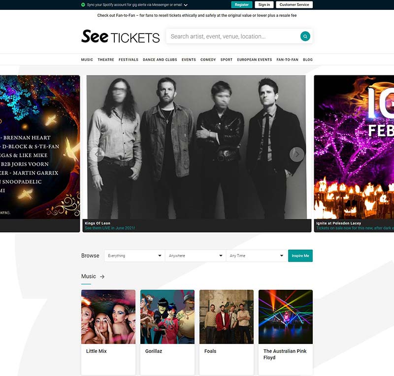 See Tickets 英国在线门票预订网站