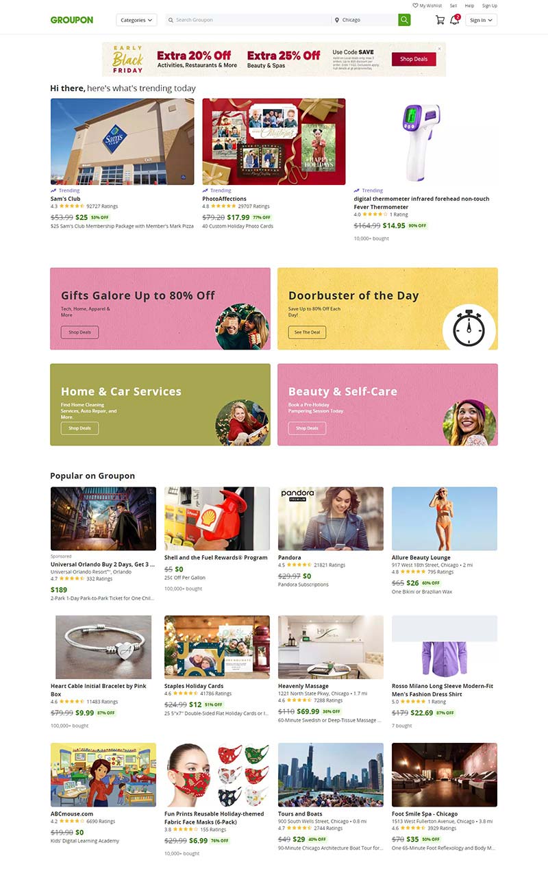 Groupon 美国团购拼团网站
