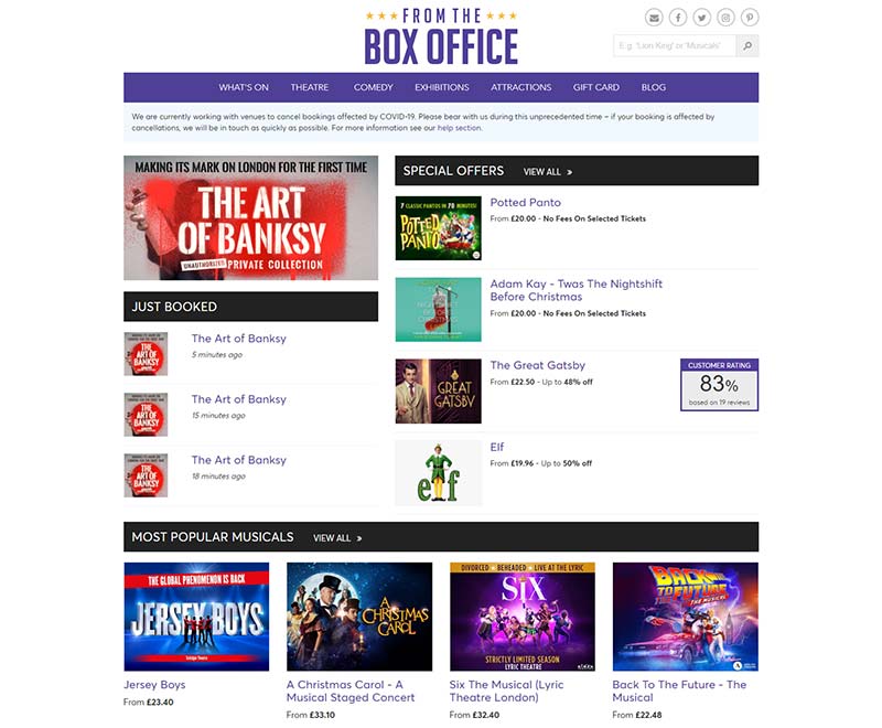 From The Box Office 英国戏剧演出门票预订网站