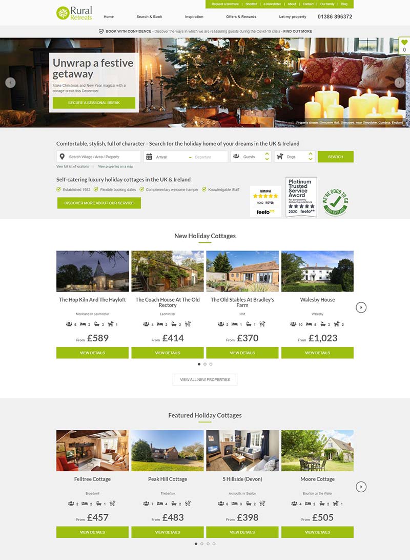 Rural Retreats 英国旅游度假屋预订网站
