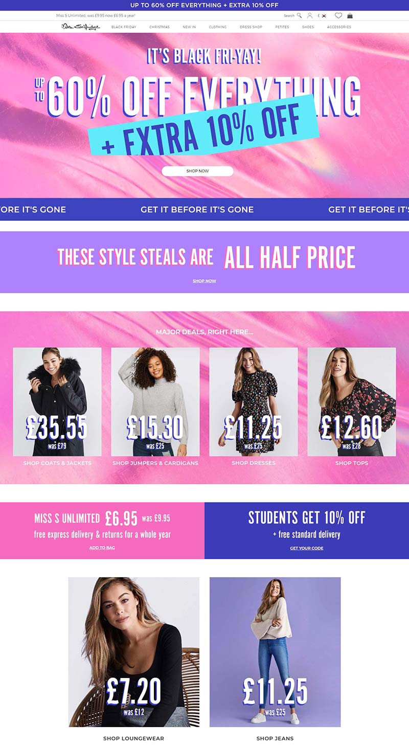 Miss Selfridge 英国时尚女装品牌购物网站