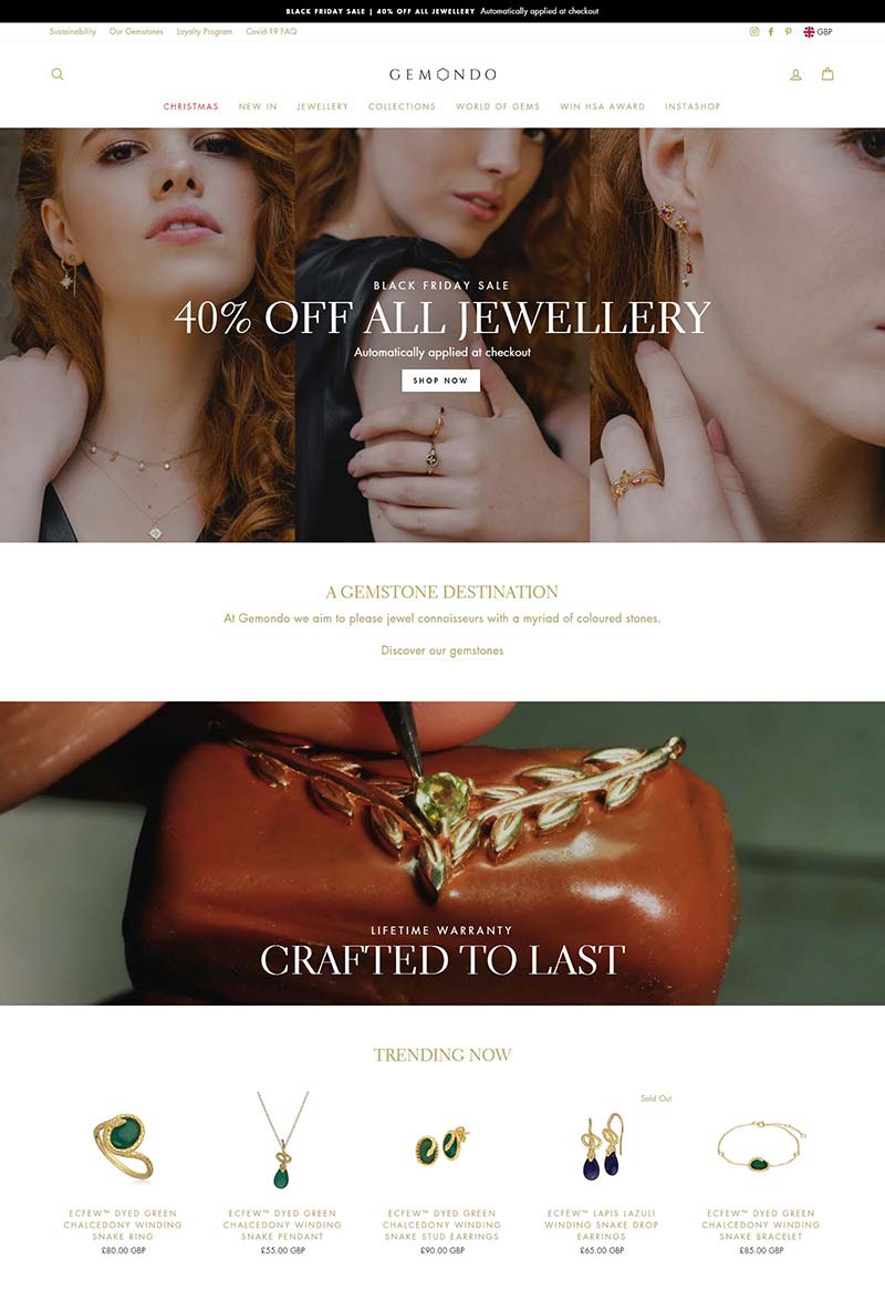 Gemondo Jewellery 英国品牌定制珠宝购物网站