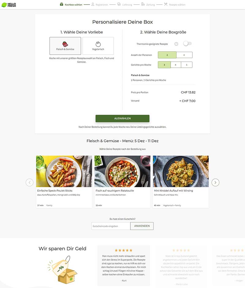 HelloFresh AT 德国餐饮食材配送预订奥地利官网