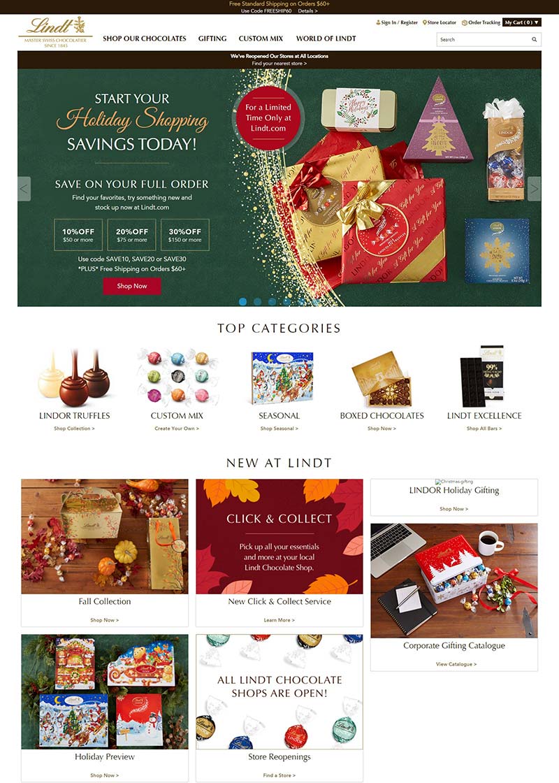 Lindt Chocolatier 瑞士莲巧克力美国官网