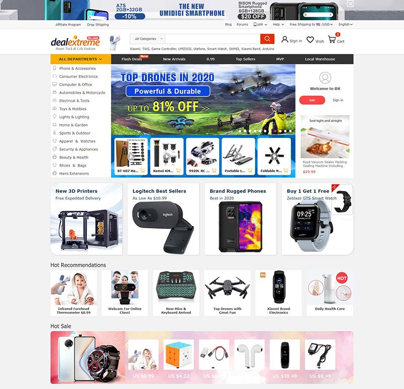 DX-DealeXtreme 国内高品质产品外贸购物网站