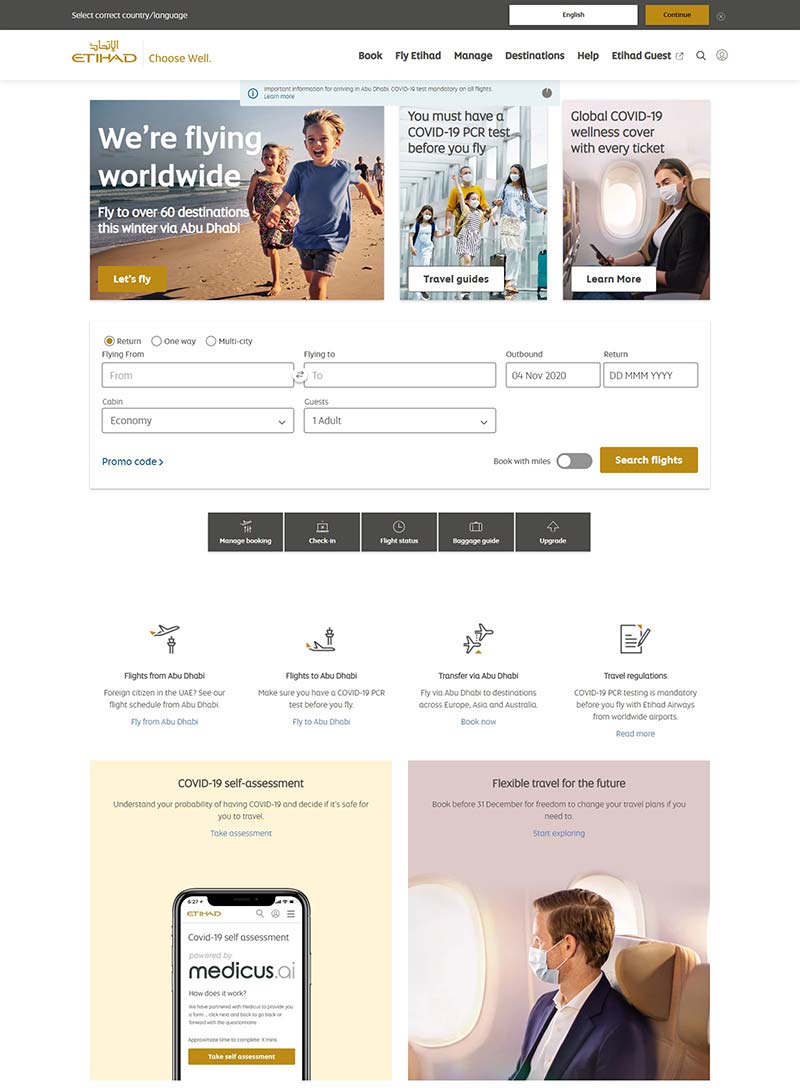 Etihad Airways  阿提哈德航空预定官方网站