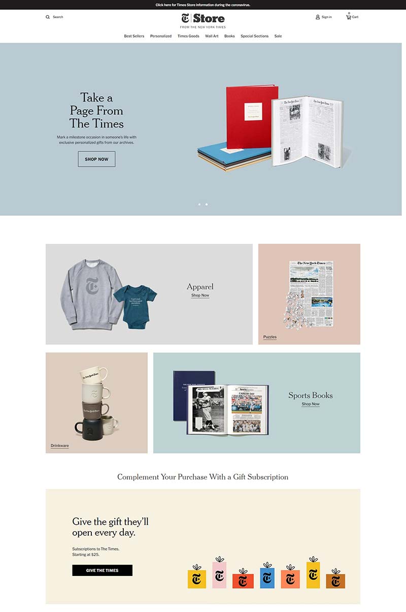 The New York Times Store 美国纽约时报商店官网