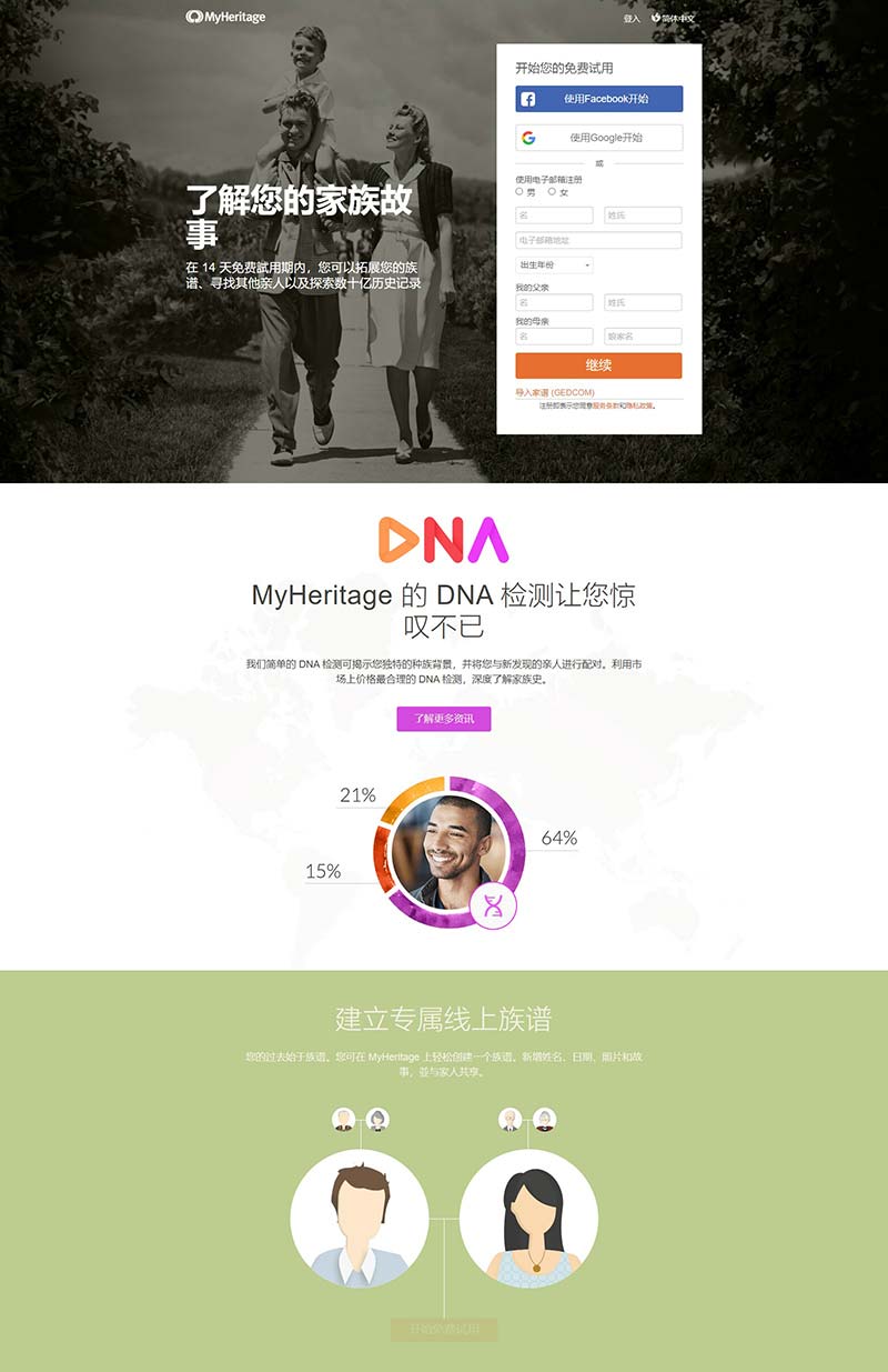 MyHeritage CA 加拿大线上DNA检测官网
