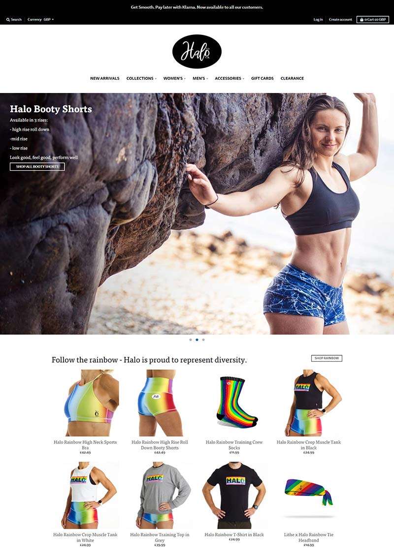 Halo Fitness 英国高端健身服饰品牌网站