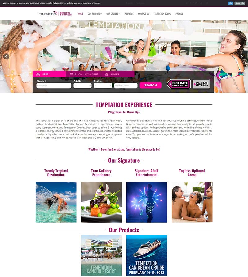 TEMPTATION CANCUN RESORT 墨西哥旅游度假网站