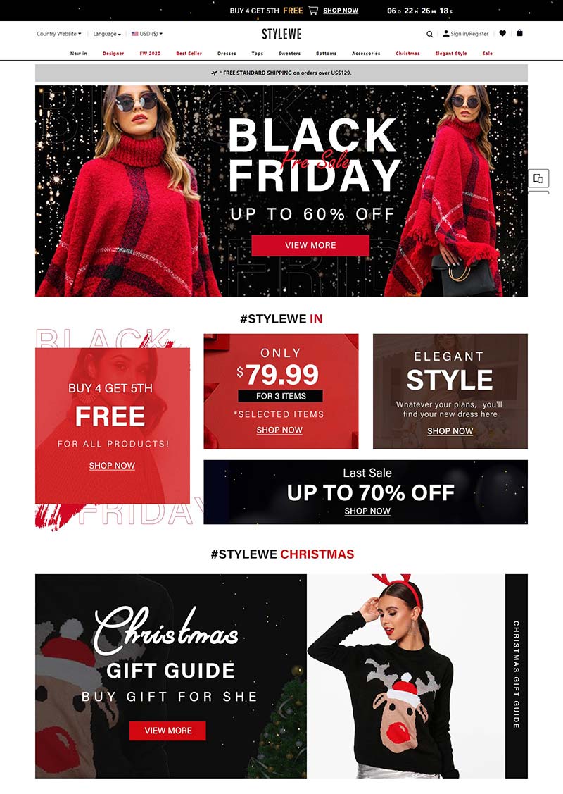 StyleWe 美国设计师品牌女装购物网站