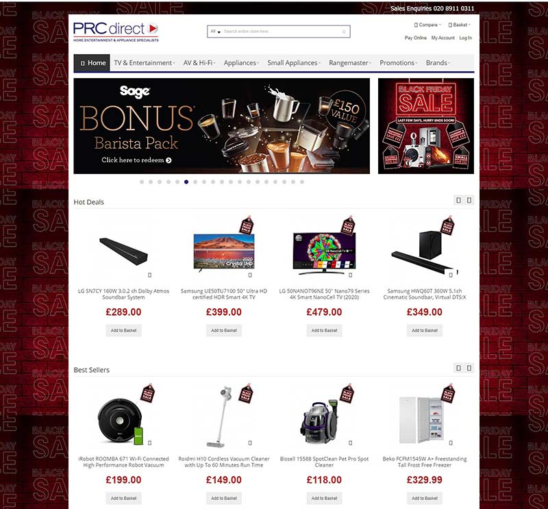PRC Direct 英国家电数码产品购物网站