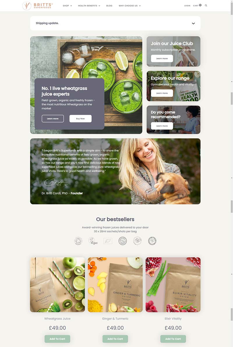 Britt's Superfoods 英国天然超级食品购物网站