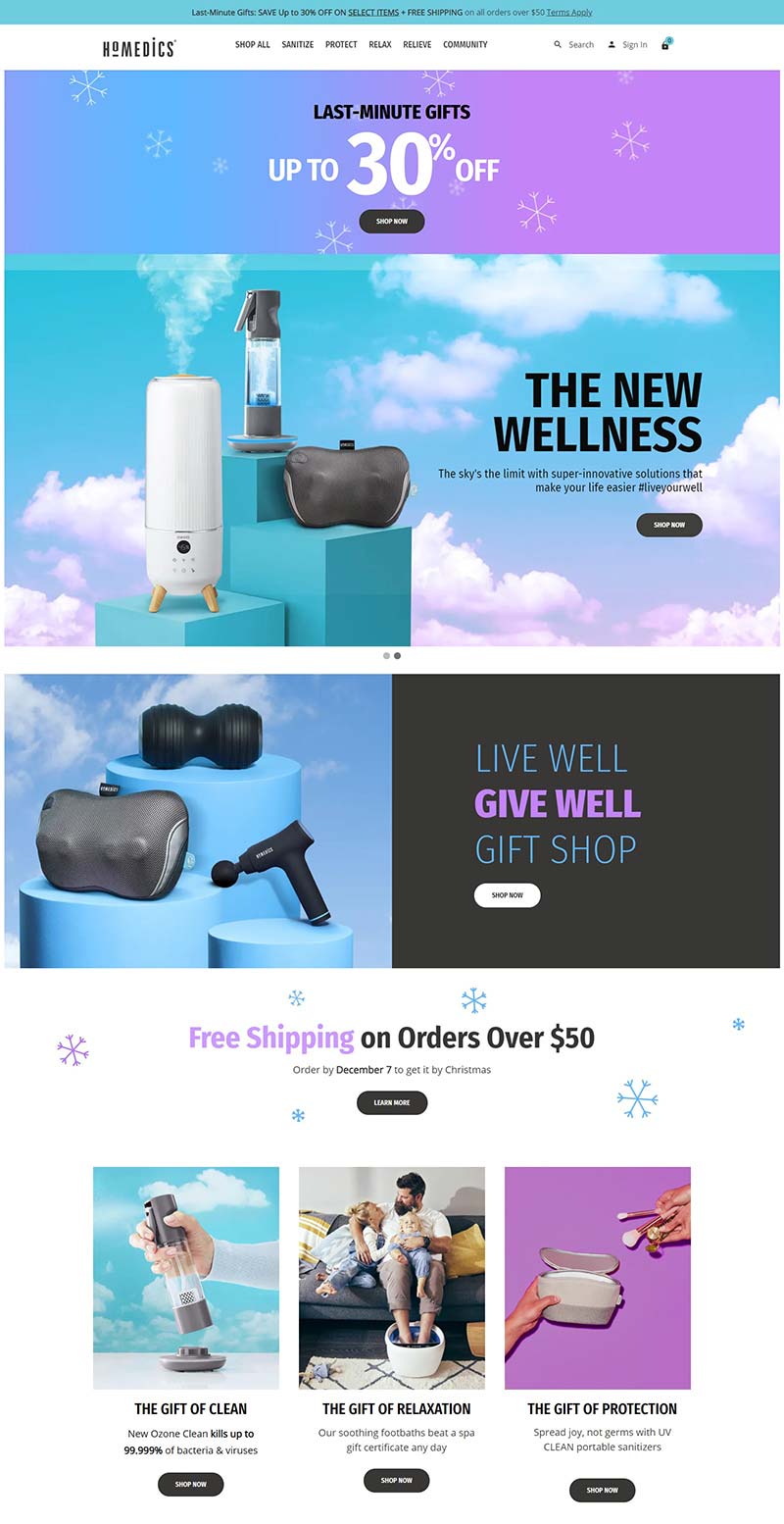 Homedics 美国家用美容仪购物网站