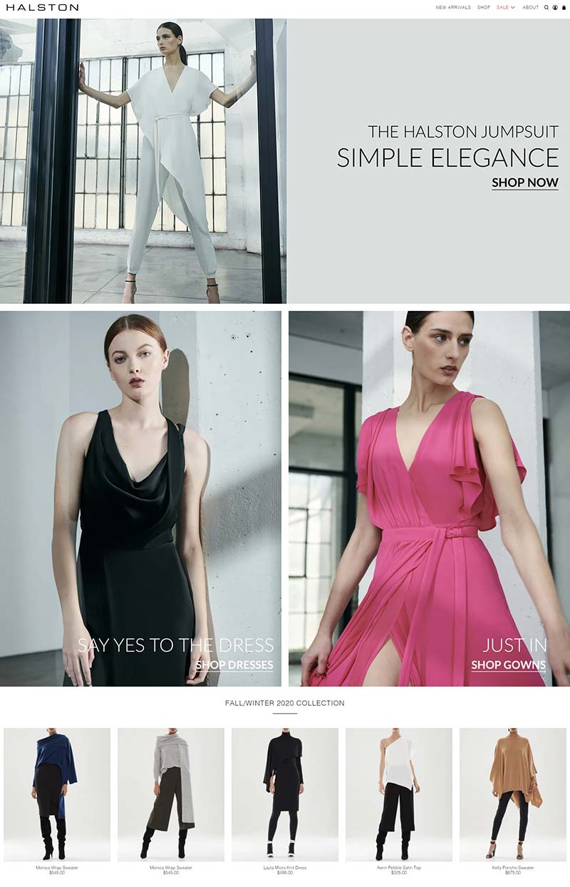 Halston 美国时尚奢华服饰品牌网站