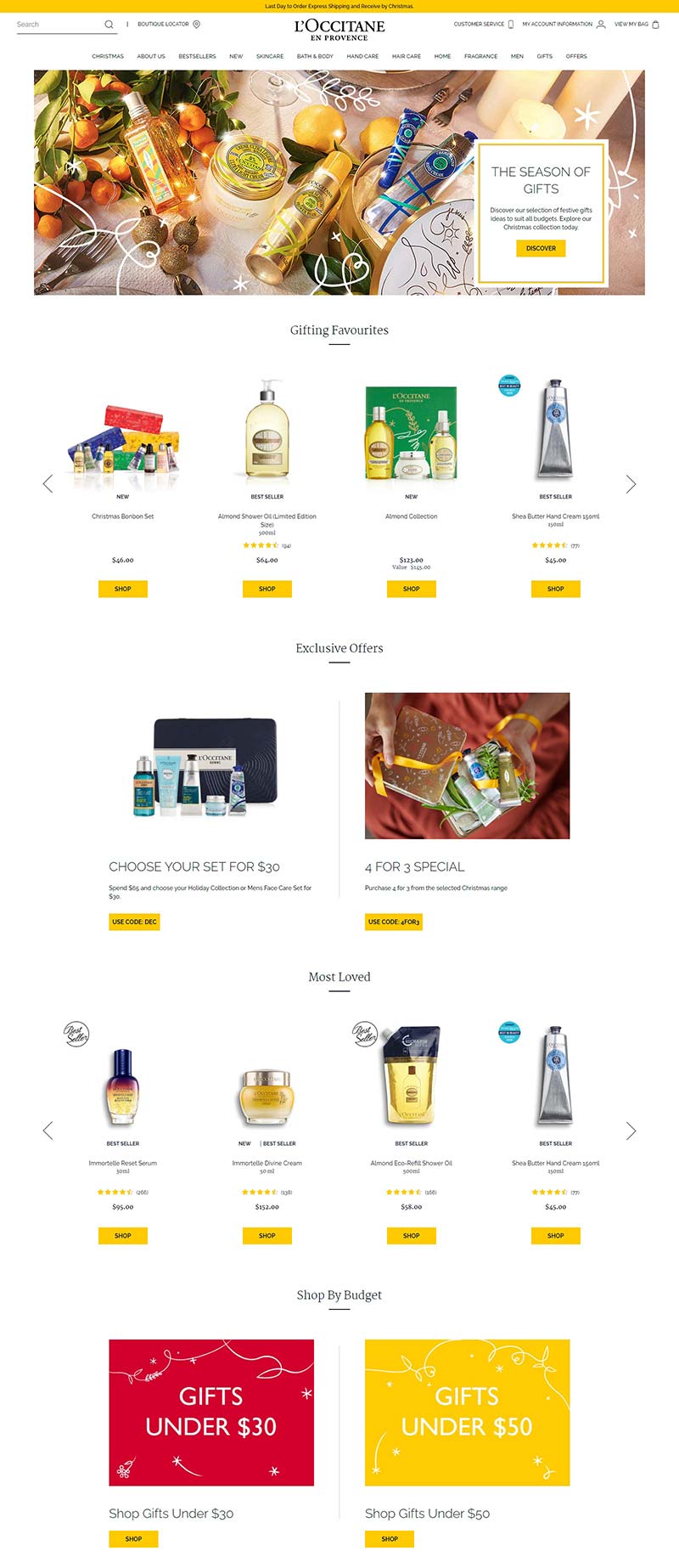 L'Occitane AU 欧舒丹-法国天然身体护理品牌澳大利亚网站