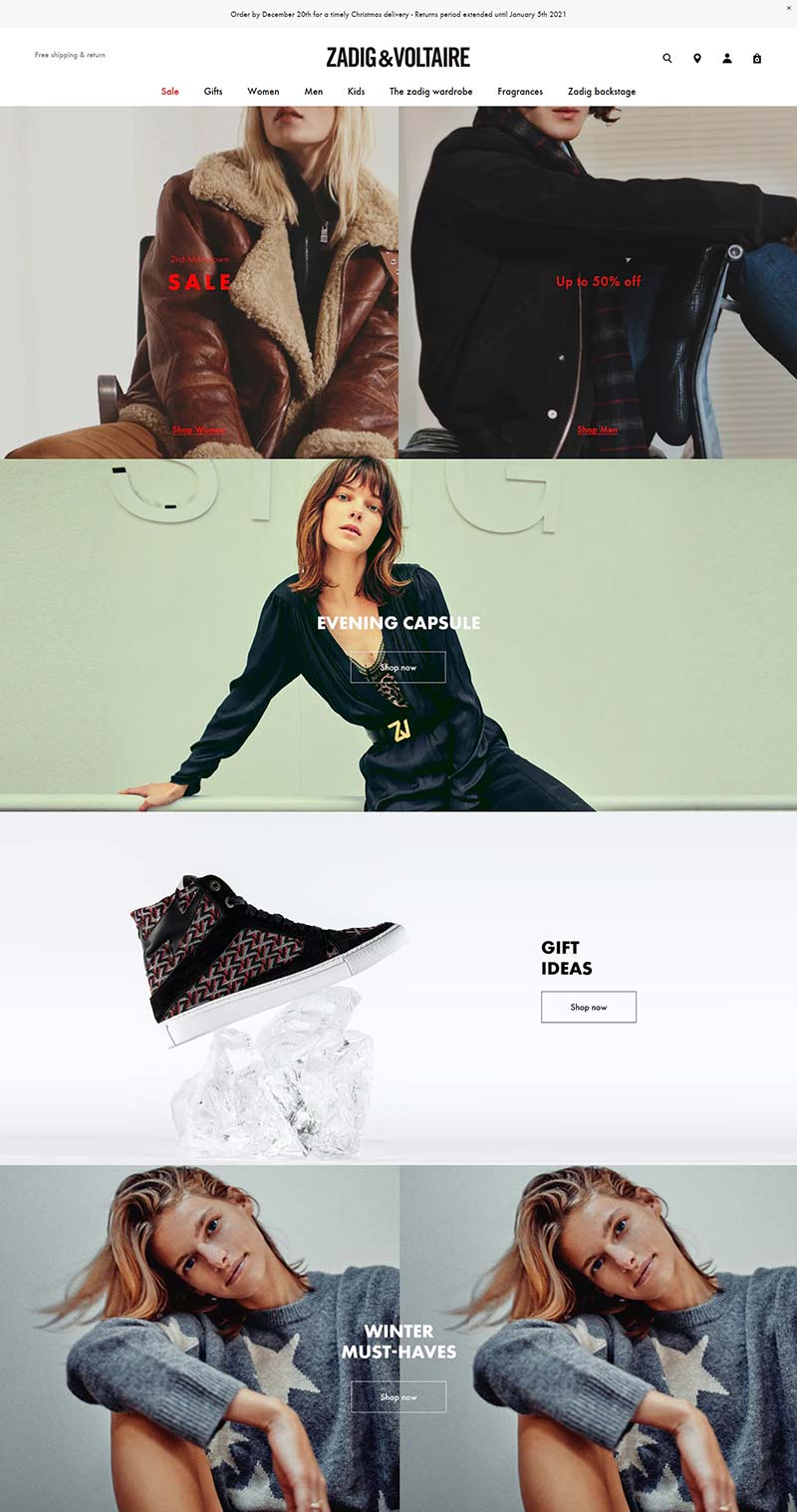 Zadig et Voltaire 法国奢侈品服饰品牌网站