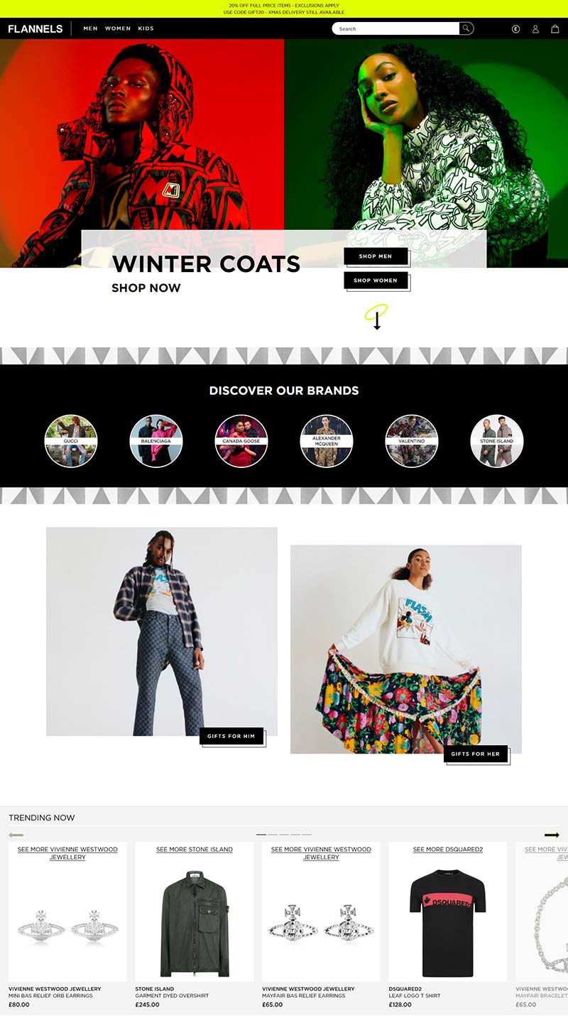 Flannels 英国时尚奢侈品购物网站