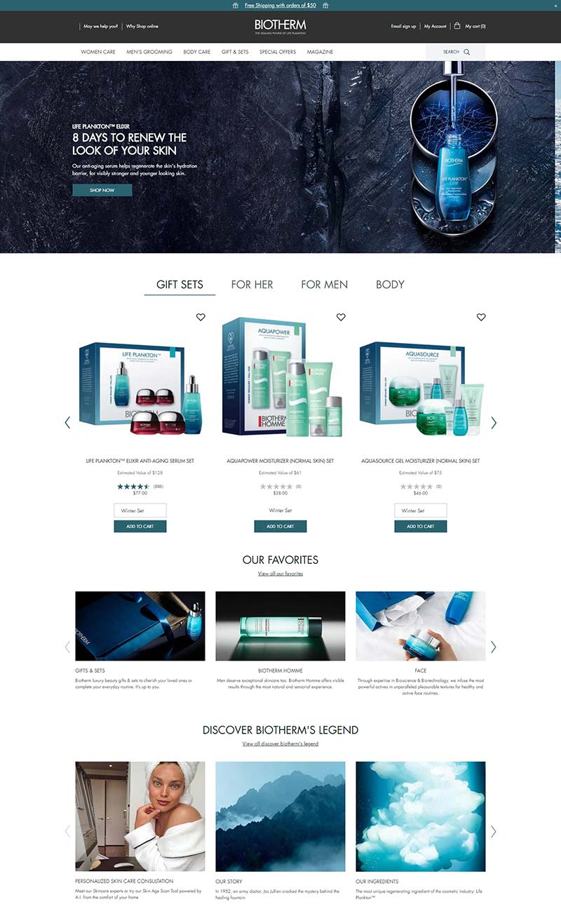 Biotherm 碧欧泉-法国高档护肤品品牌网站